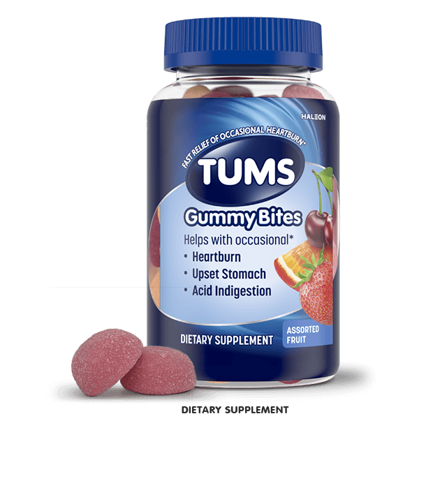 TUMS Gummy Bites Assorted Fruit and Cherry Berry Burst products