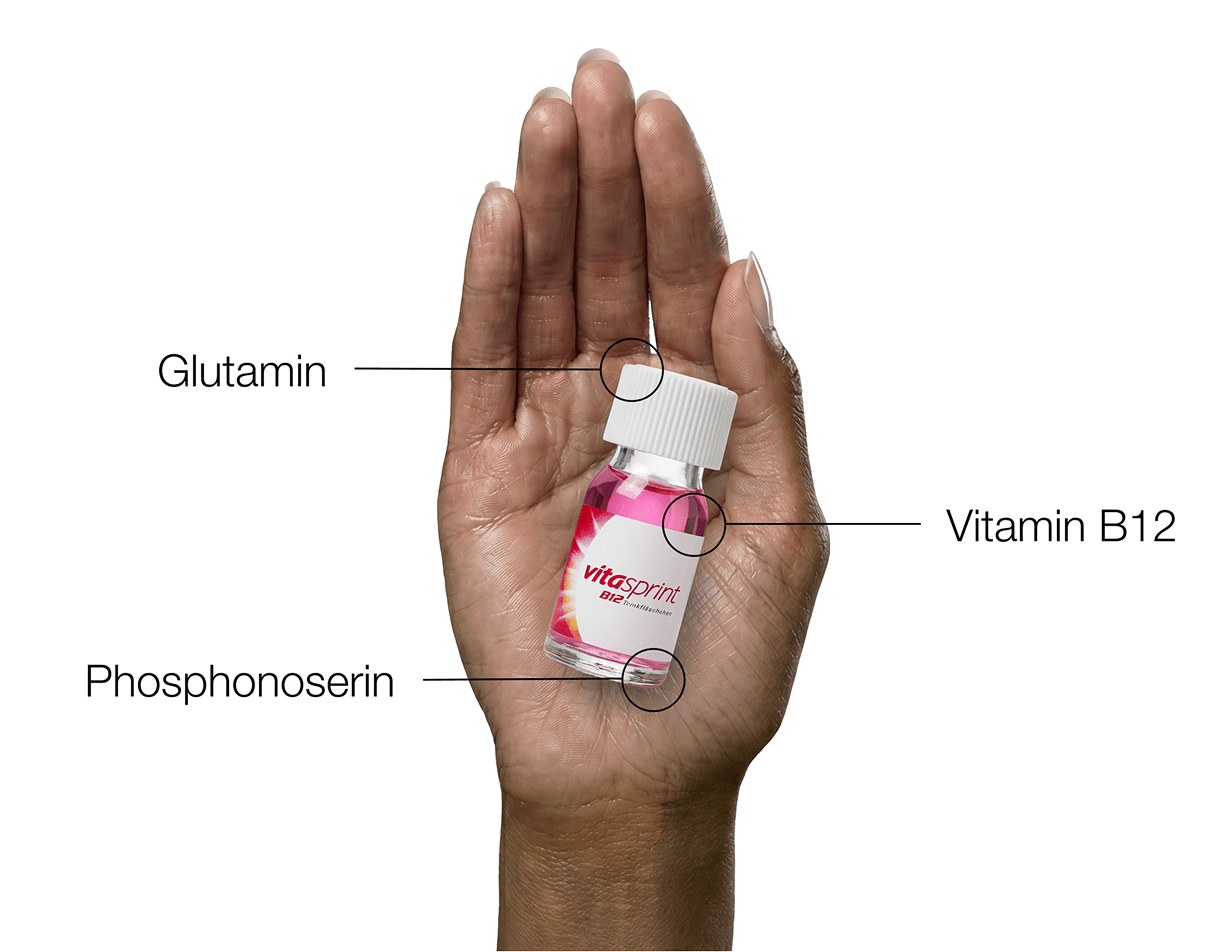 Vitasprint B12 mit Vitamin B12, Glutamin und Phosphonoserin als Wirkstoffkombination
