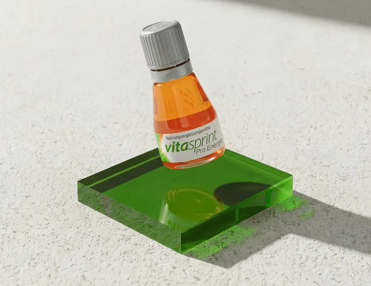 Vitasprint Pro Energie Trinkfläschchen mit Koffein aus Grüntee, Guarana und B‑Vitaminen