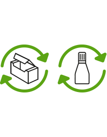 Recyclebarer Karton & Recycelbares Fläschchen