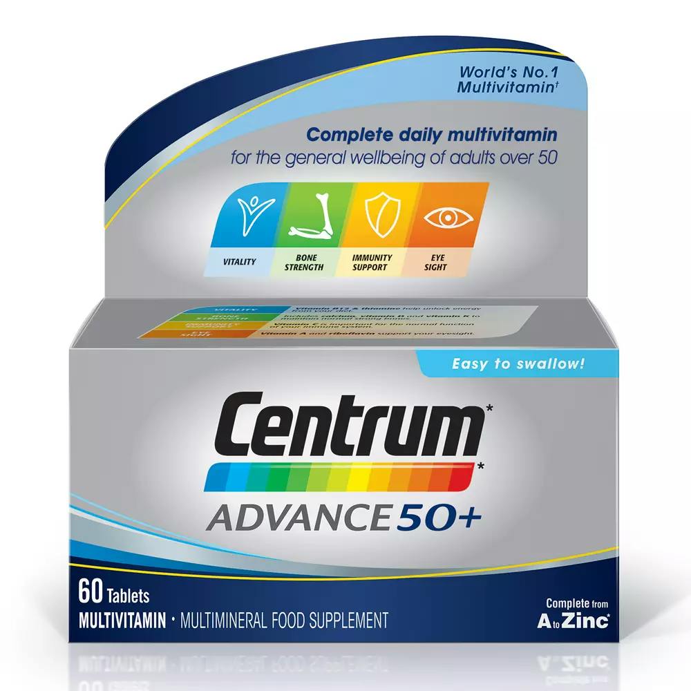 Box of Centrum Advance 50+ multivitamins 