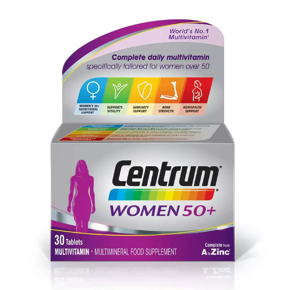 Box of Centrum Womens 50+ multivitamins 