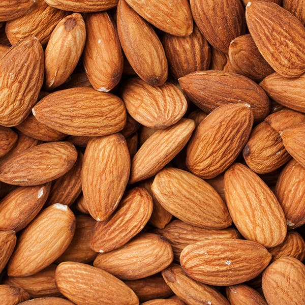 Close up of almonds. 