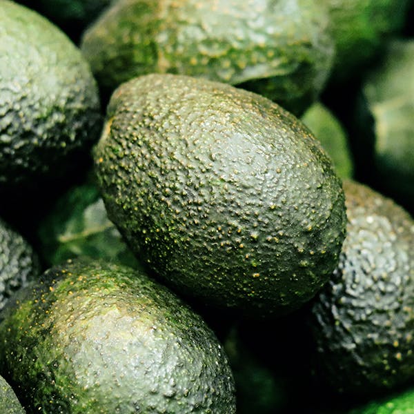 Close up of avocados.