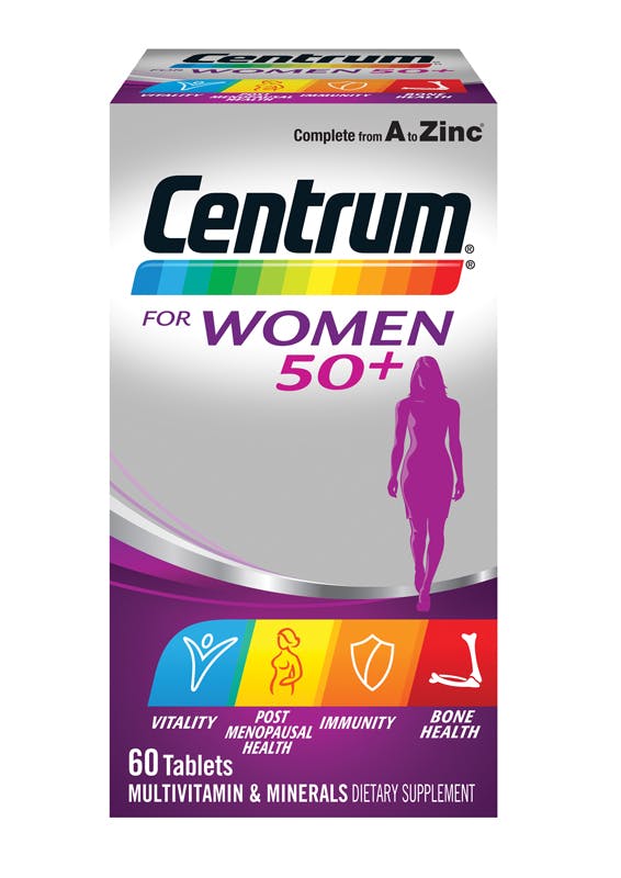 Box of Centrum for Women 50+ Multivitamins (60 tablets).