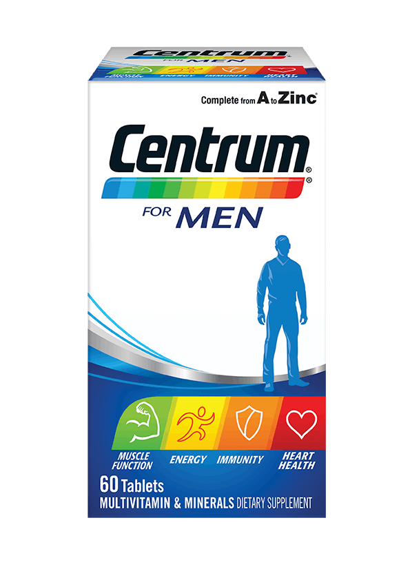 Box of Centrum for Men Multivitamins (60 tablets).