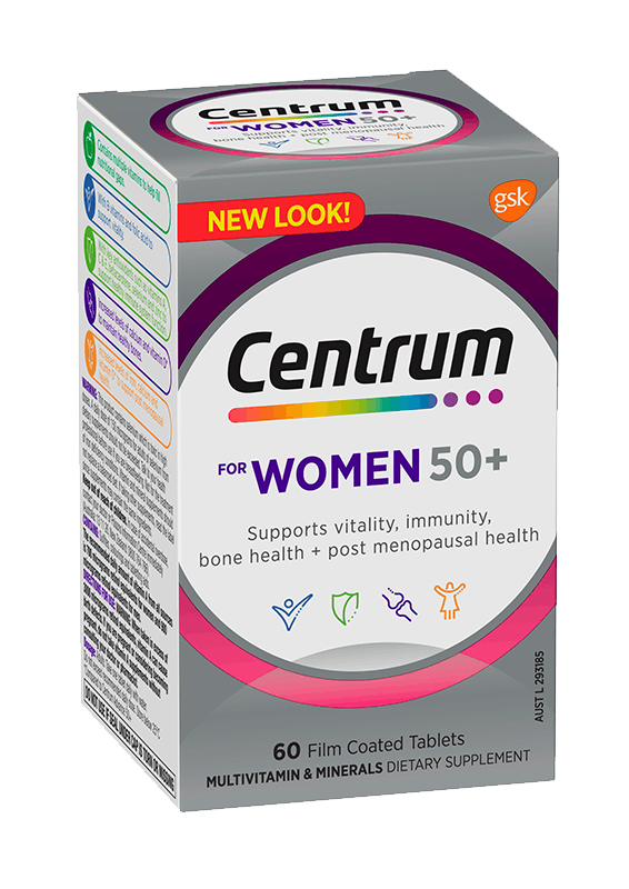 Box of Centrum for Women 50+ Multivitamins (60 tablets).
