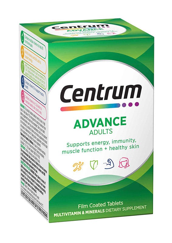 Box of Centrum Advance 50+ Multivitamins (60 tablets).