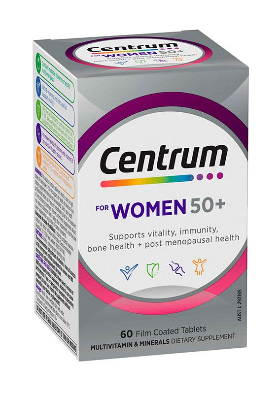 Box of Centrum for Women 50+ Multivitamins (60 tablets).