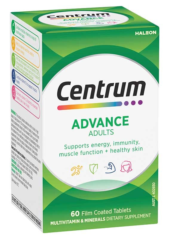 Box of Centrum Advance 50+ Multivitamins (60 tablets).