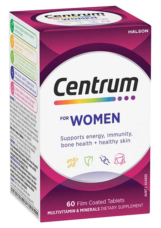 Box of Centrum for Women Multivitamins (60 tablets).