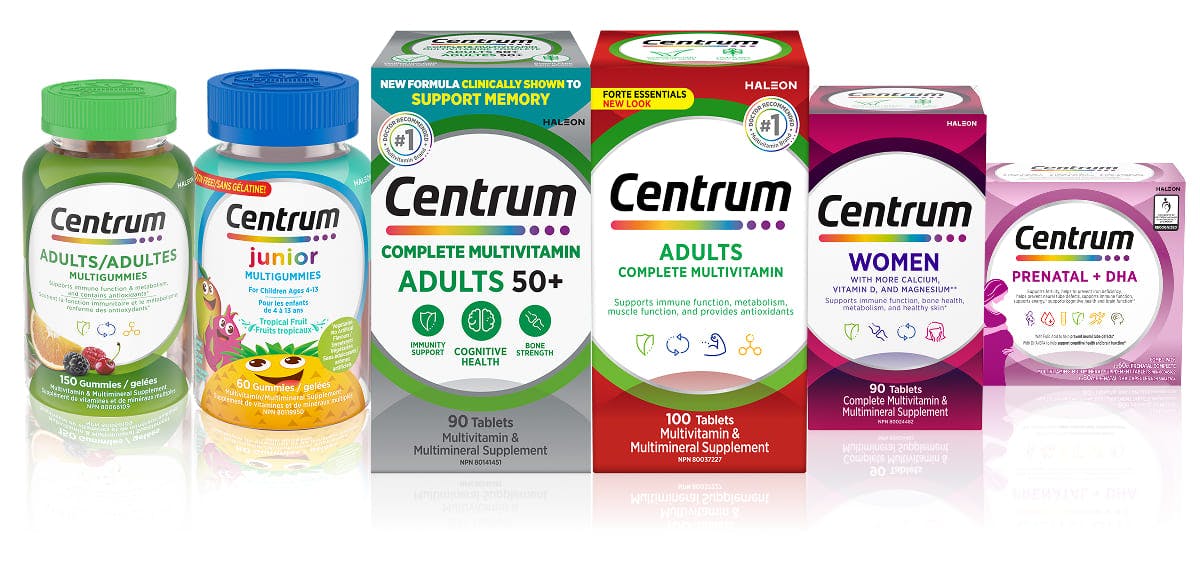 Range of Centrum Multivitamins packshot