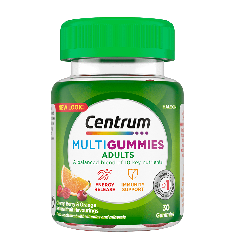 Bottle of centrum MultiGummies vitamins