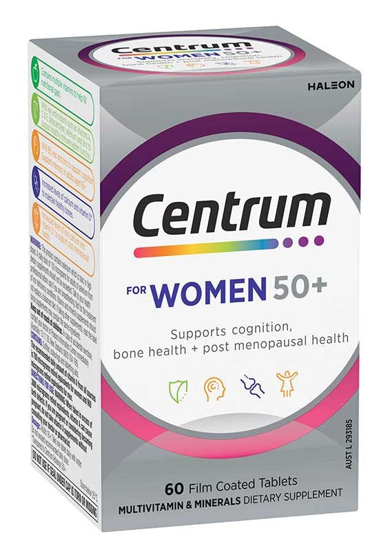Box of Centrum for Women 50+ Multivitamins (60 tablets).