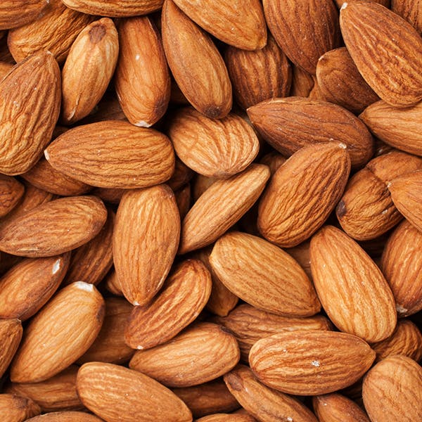 Close up of almonds.