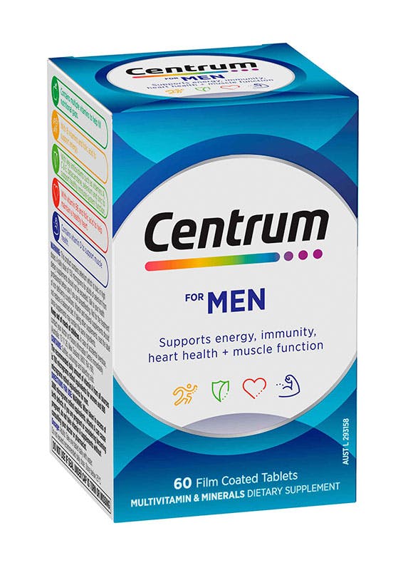 Box of Centrum for Men Multivitamins (60 tablets).