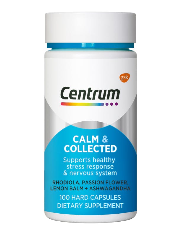 Bottle of Calm & Collected from the Centrum Benefits Blend (50 capsules)