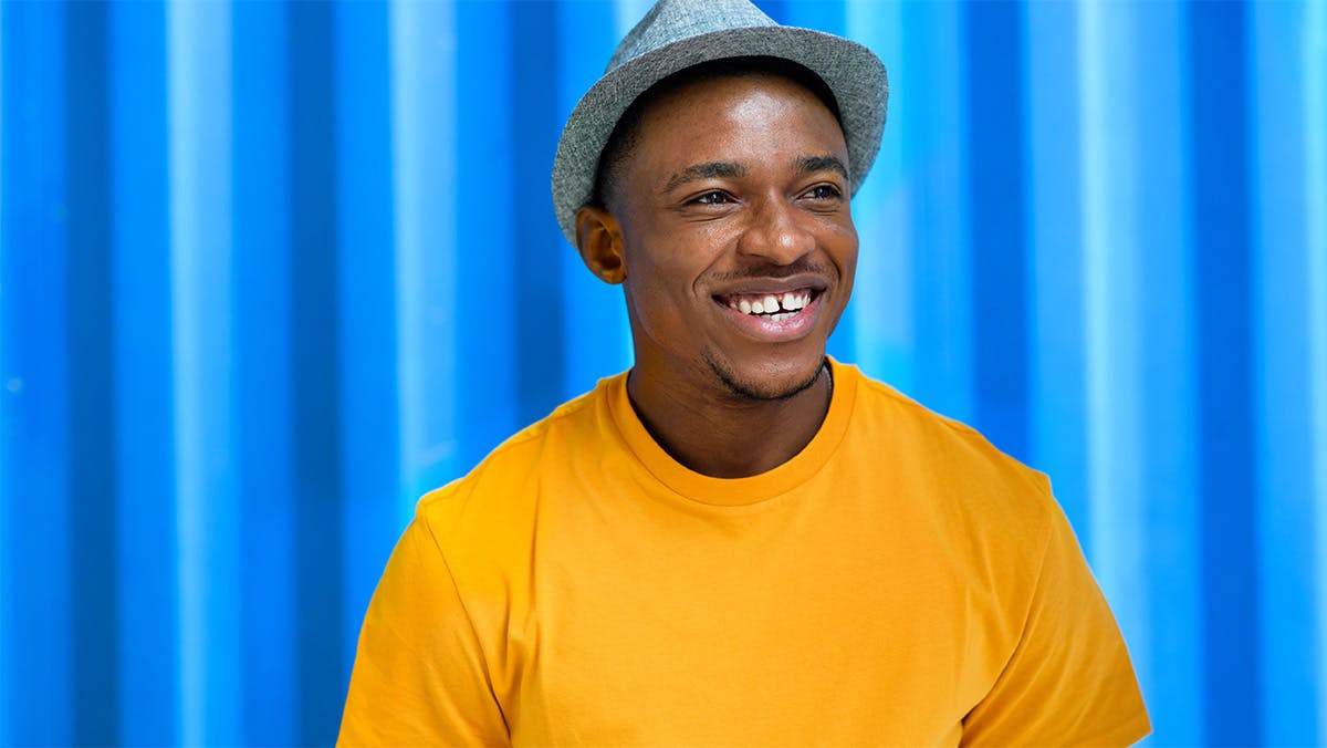 young man smiling