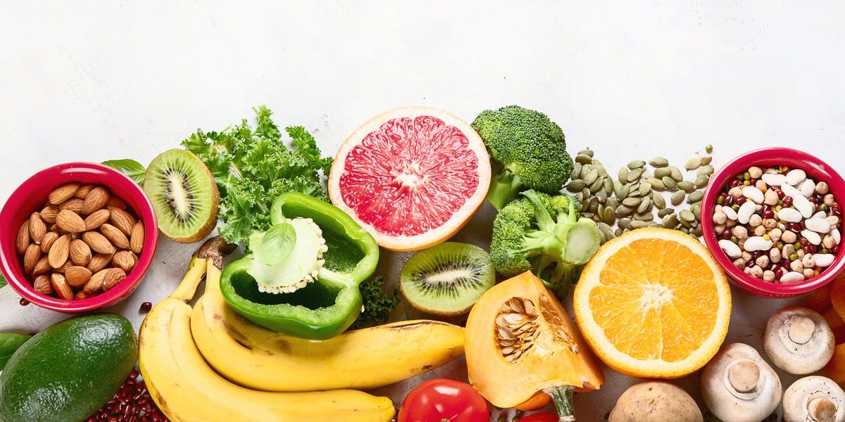 Shot of potassium-rich foods