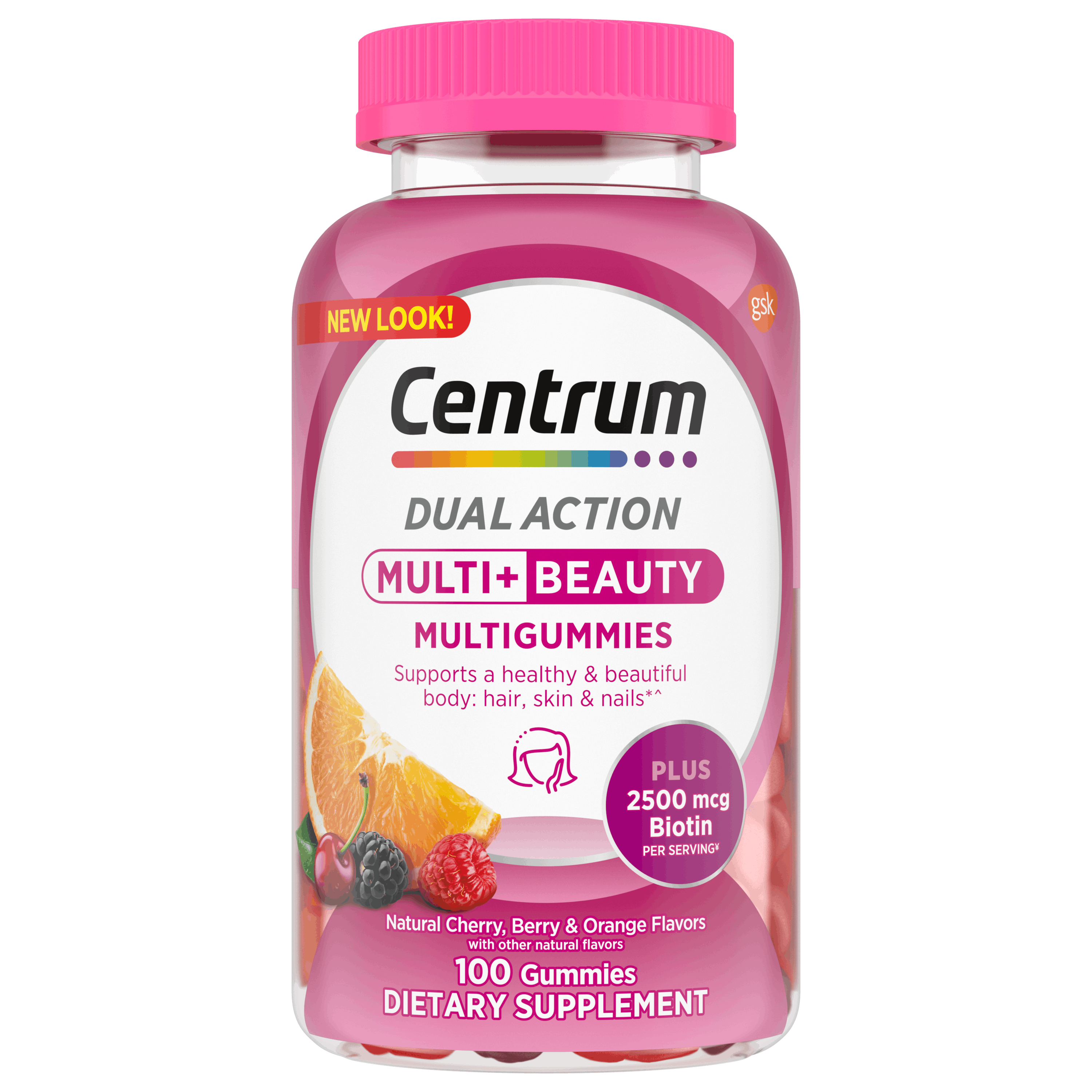 Bottle of Centrum MultiGummies Multi plus Beauty multivitamins