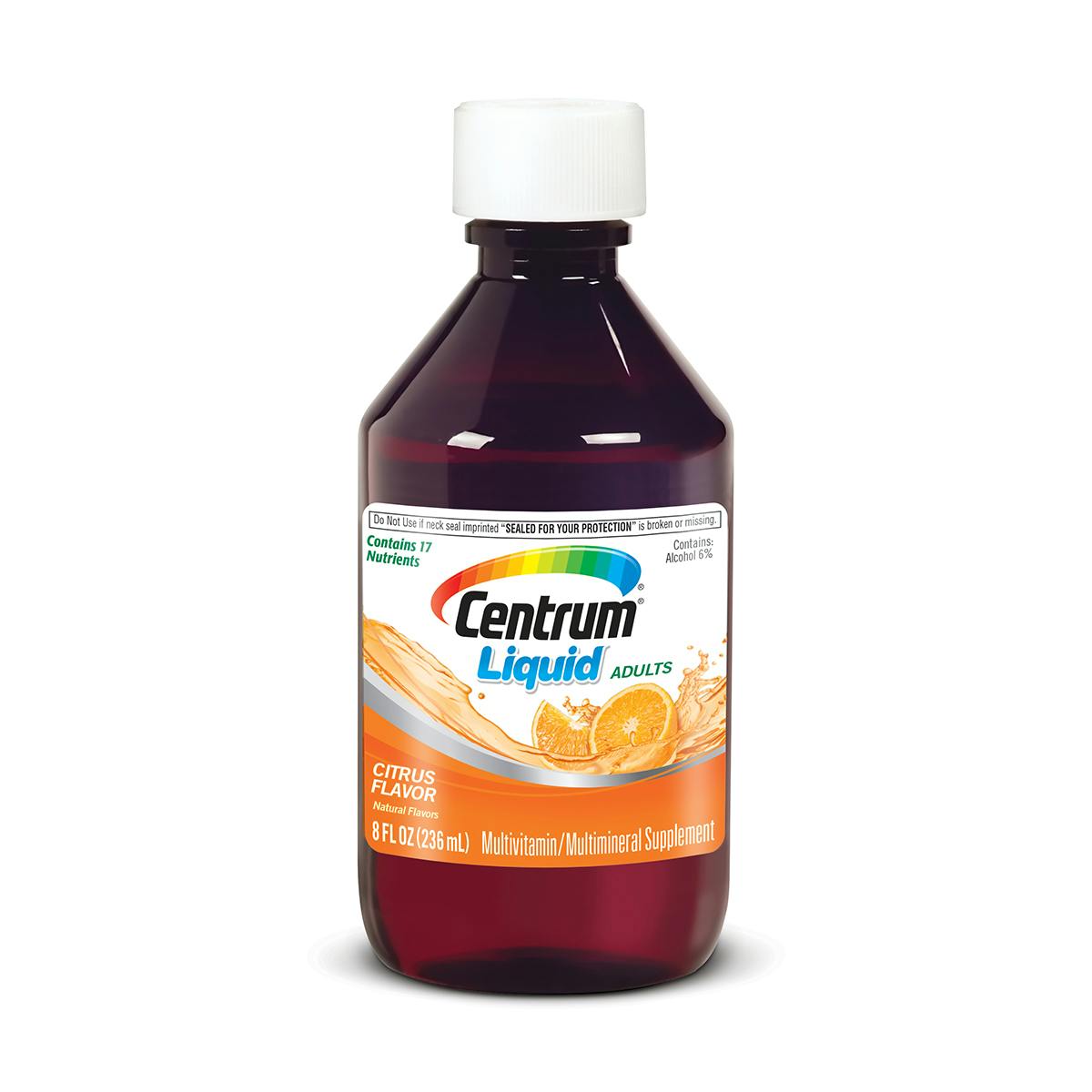 Bottle of Centrum Liquid multivitamin