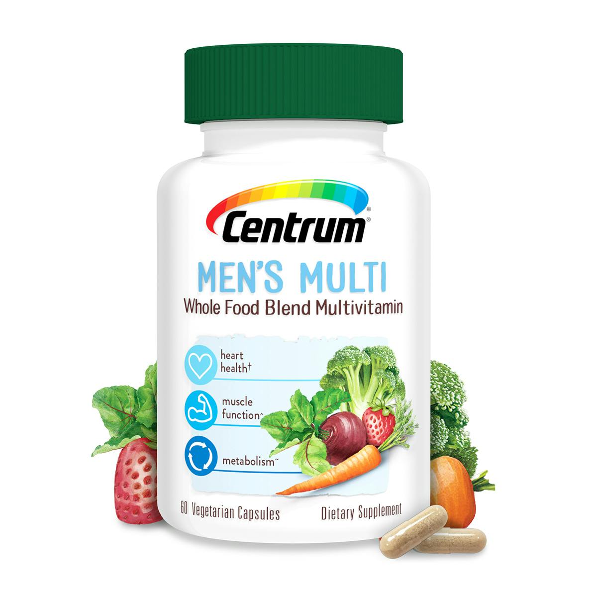 Bottle of Centrum Men’s Whole Food Blend Multivitamins