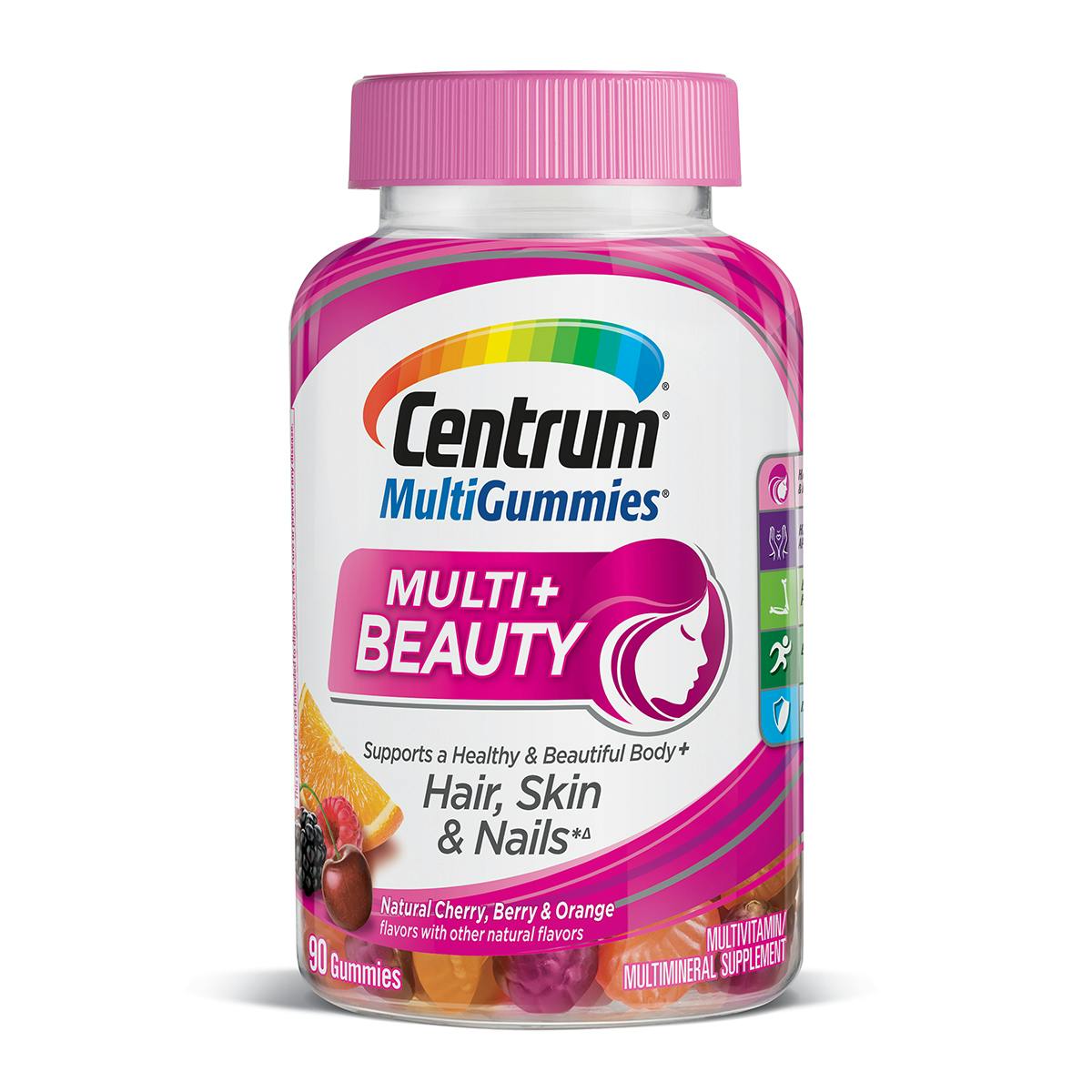 Bottle of Centrum MultiGummies Multi plus Beauty multivitamins