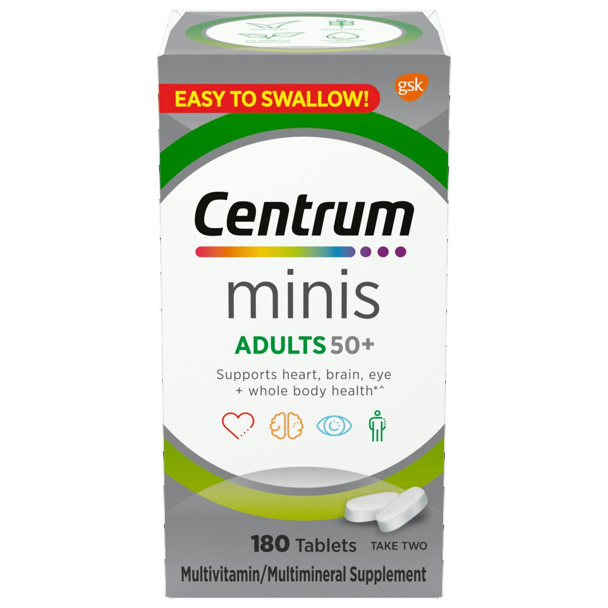 Bottle of Centrum Mini Adults 50plus multivitamins 