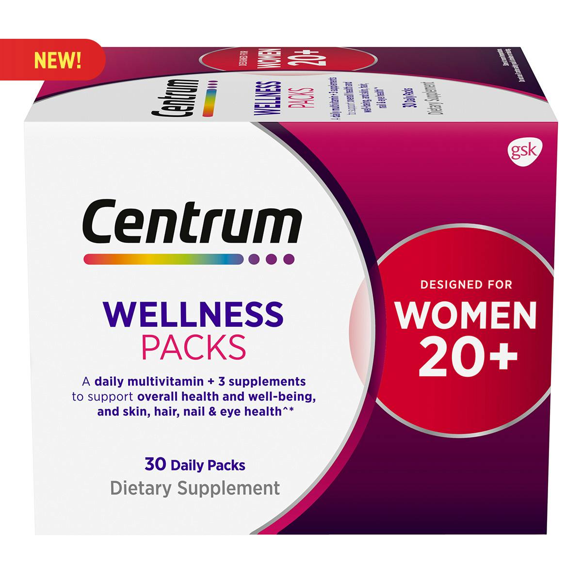 Box of Centrum Women 20+ Wellness Packs