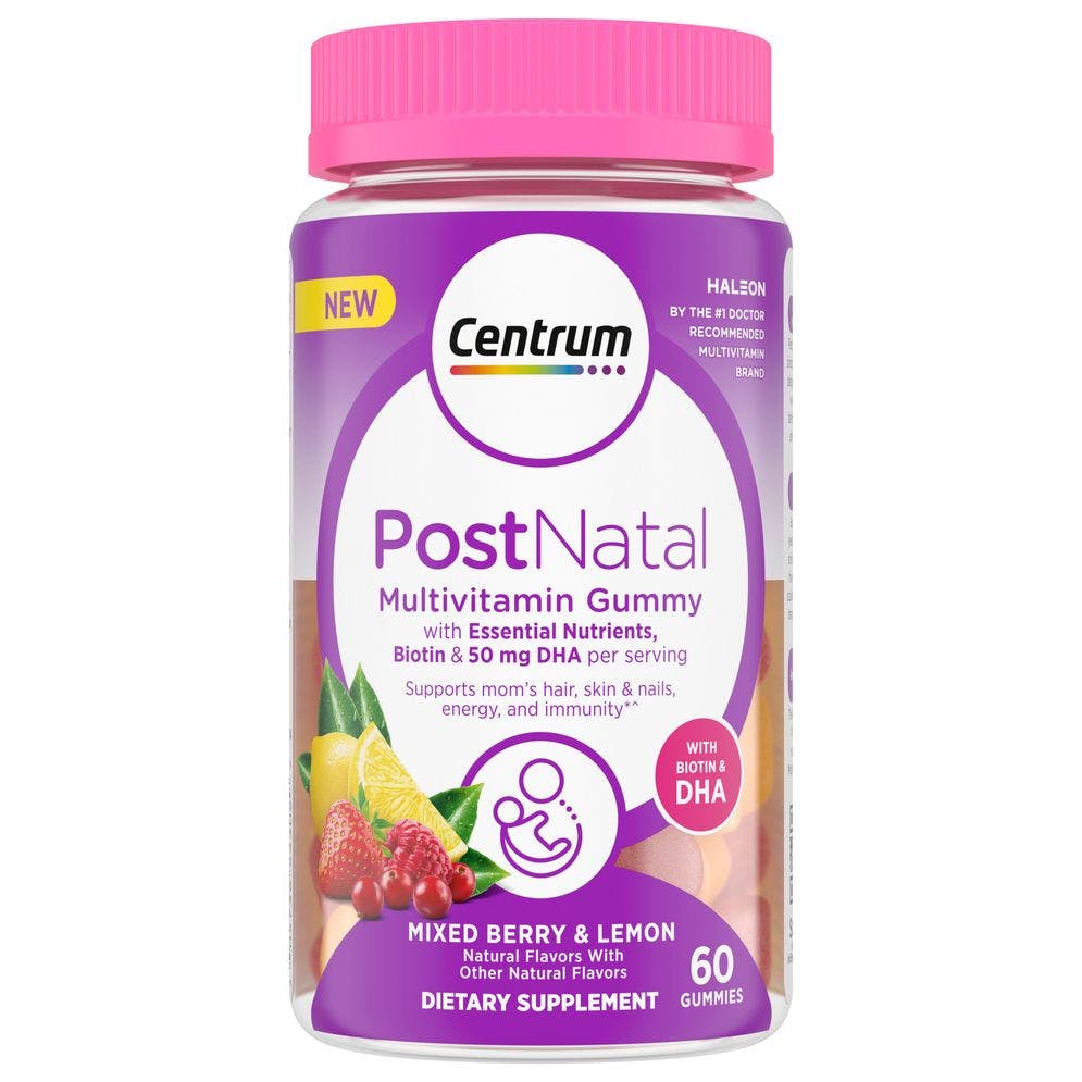 Bottle of Centrum Maternal Health PostNatal Multivitamin Gummies Bottle of Centrum Maternal Health PostNatal Multivitamin Gummies