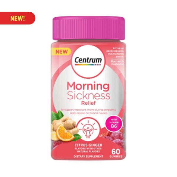 Bottle of Centrum Maternal Health Morning Sickness Relief* Gummies Bottle of Centrum Maternal Health Morning Sickness Relief* Gummies
