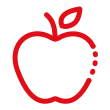 icono de silueta manzana roja