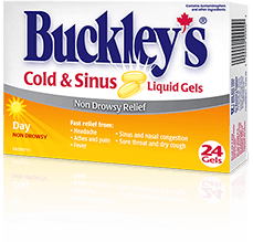 Boîte de Buckley Rhume et sinus Gélules liquides – Jour Boîte de Buckley Rhume et sinus Gélules liquides – Jour