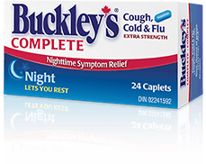 Boîte de Buckley Complet Toux, rhume et grippe extra-fort – Nuit Boîte de Buckley Complet Toux, rhume et grippe extra-fort – Nuit