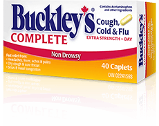 Boîte de Buckley Complet Toux, rhume et grippe extra-fort – Jour Boîte de Buckley Complet Toux, rhume et grippe extra-fort – Jour