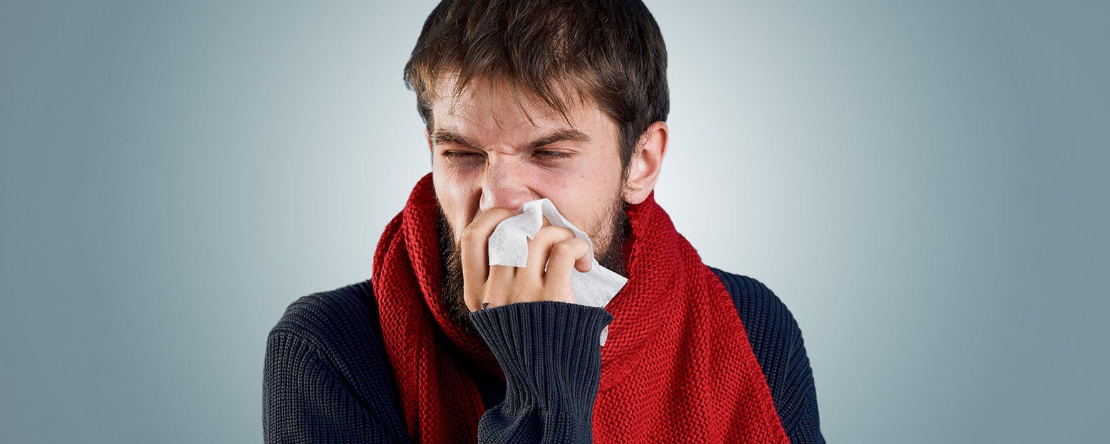 Man with congested nose