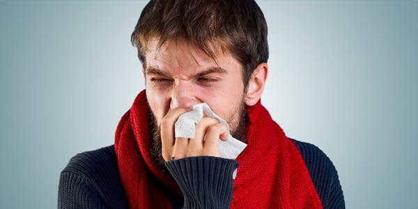 Man with congested nose