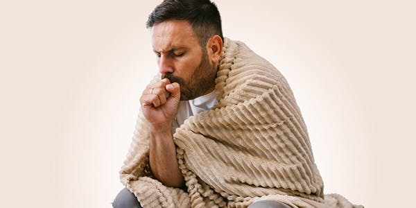 Man with dry cough