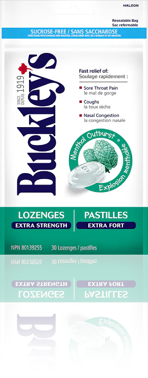 Bag of Buckley's Lozenges Menthol Outburst Extra Strength