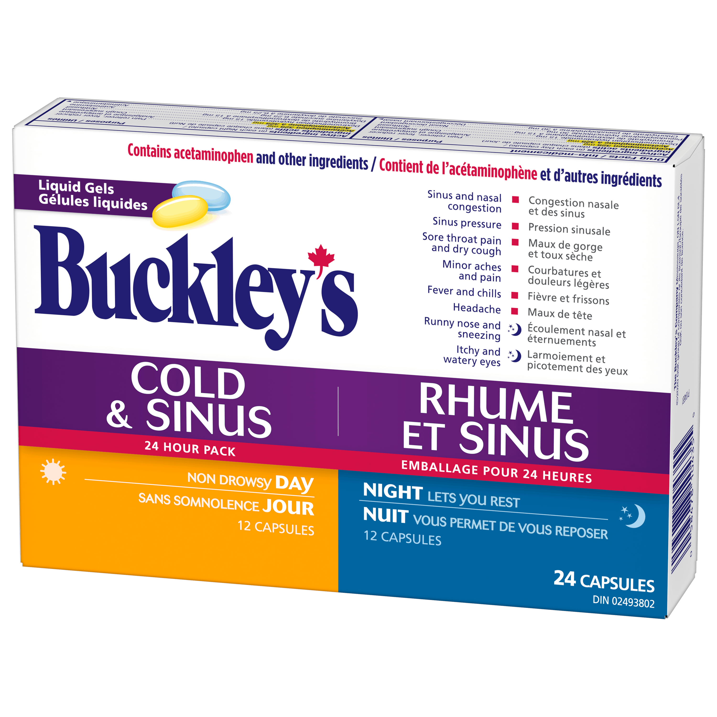 Buckley Rhume et sinus Gélules liquides – Jour/Nuit