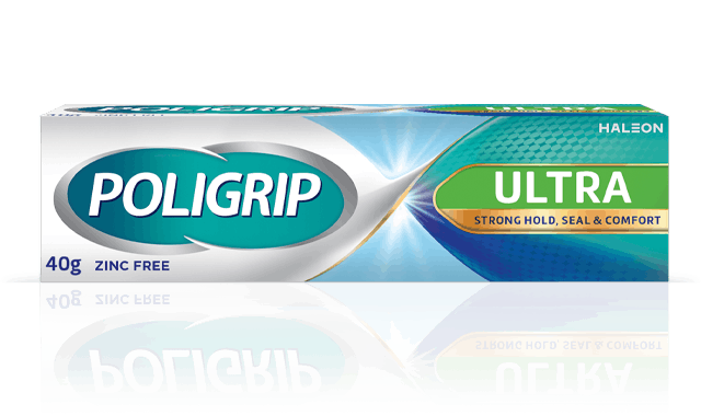 Poligrip Ultra denture fixative cream packk shot 