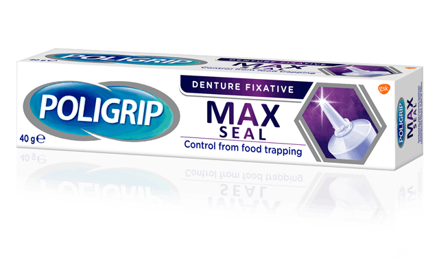 Poligrip Max Seal denture fixative pack shot 