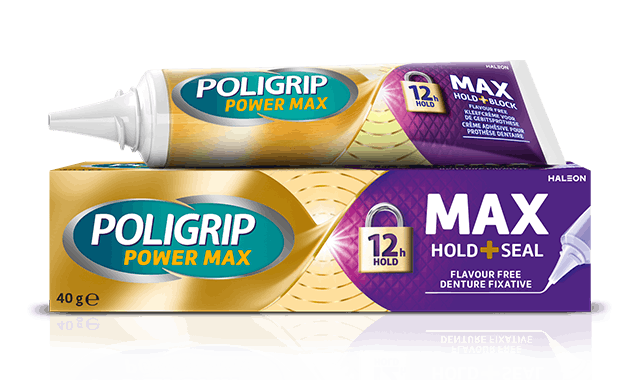 Poligrip Max Seal denture fixative pack shot 