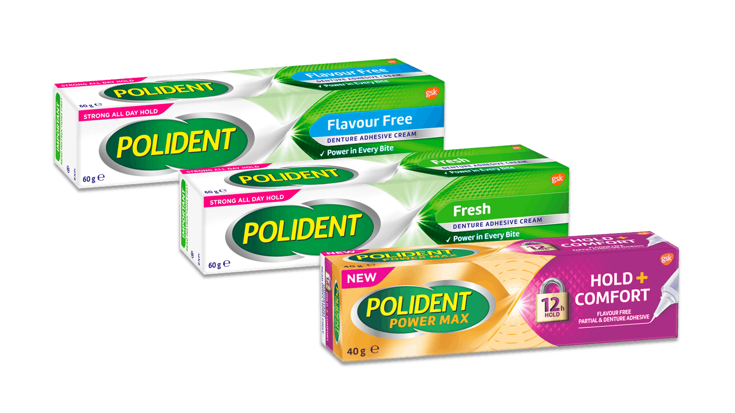 polident adhesives range