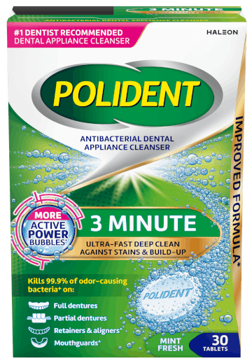 Polident 3 Minute Dental Appliance Cleanser pack shot