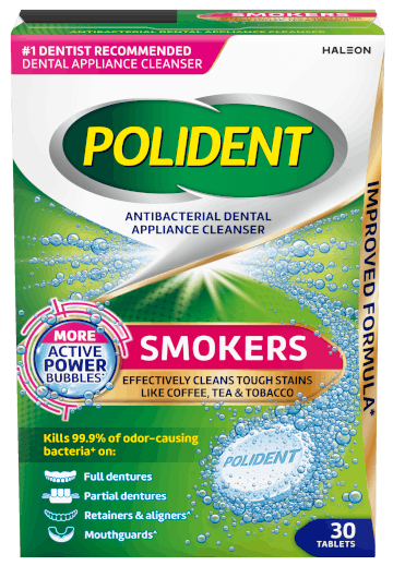 Polident Smokers Dental Appliance cleanser pack shot