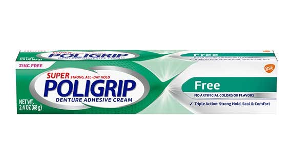 Poligrip Power Hold + Seal Denture Adhesive (flavour free), 2.2 oz