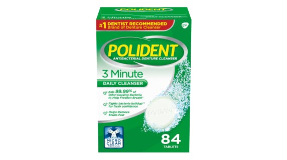 polident 3 minute anti bacterial denture cleanser