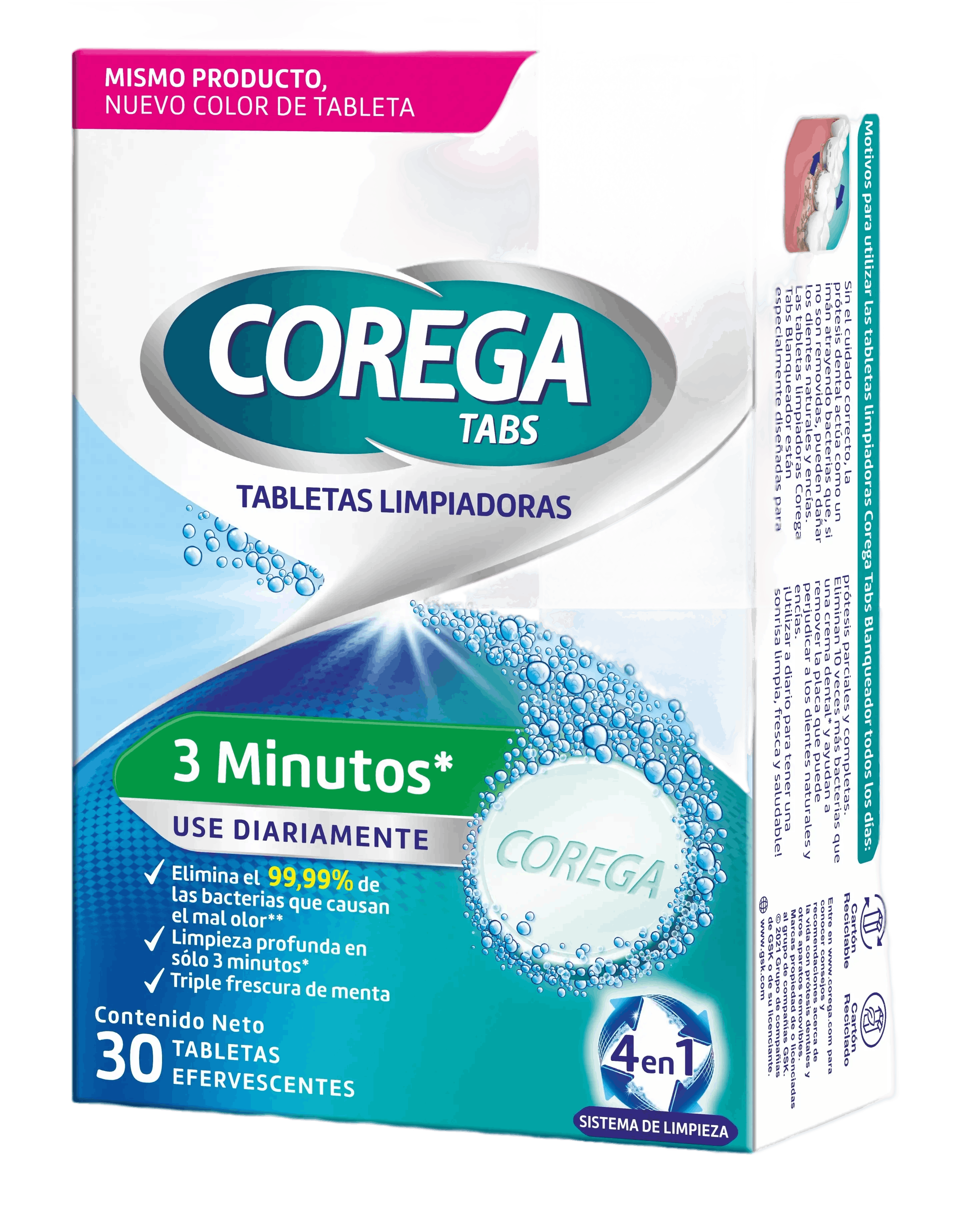 Corega tabs 3 minutos de limpieza - Corega Argentina