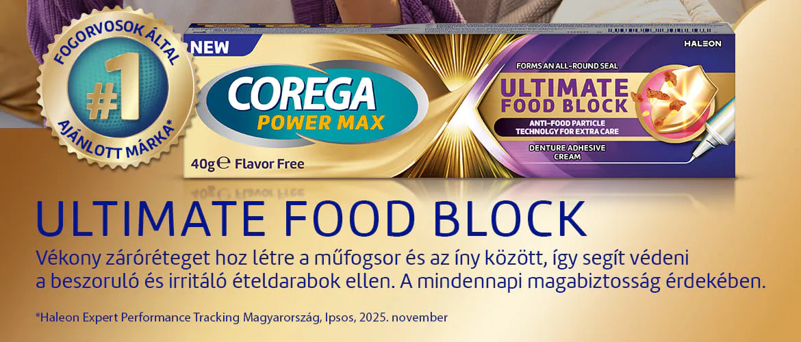 Corega Food Block ételdarabok elleni védelemmel